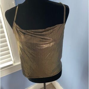 Free press gold cropped tank